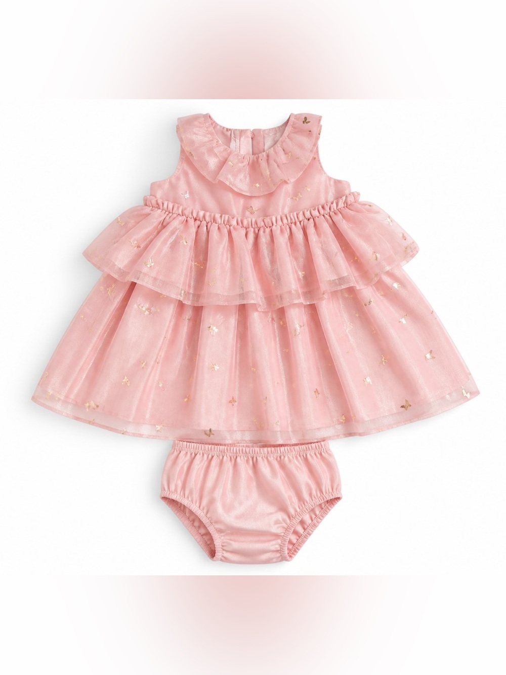 Carters Pink Tiered Tulle Baby Dress with Bloomers Size 9 months